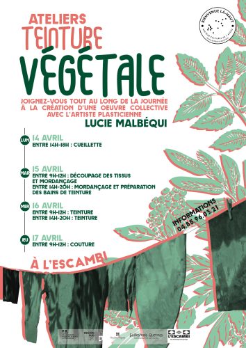 affiche ateliers teinture